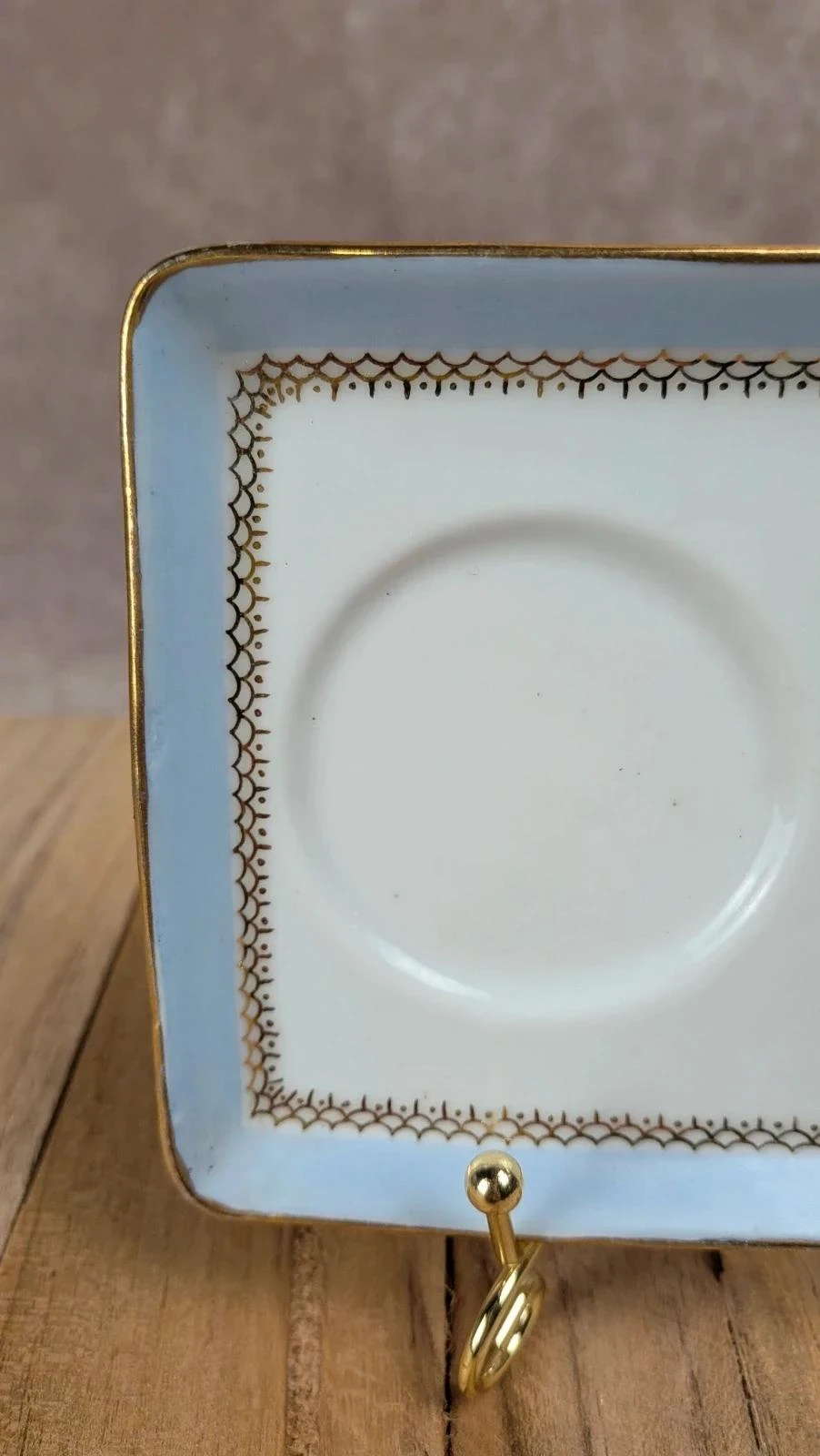Petit plateau à thé en porcelaine de Limoges – décoré main H. Jourdain – photo 2